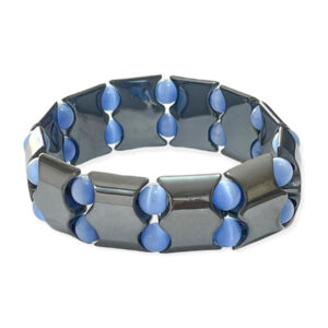 Pulsera Hematita + Esfera Azul Cielo 18mm