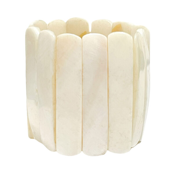 Pulsera Nácar Rectángulo Redondeado Blanco 50mm