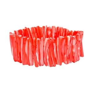 Pulsera Coral Segmentos Irregulares Cereza & Blanco 24-26mm