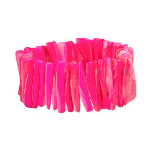 Pulsera Coral Segmentos Irregulares Fucsia 24mm