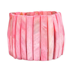 Pulsera Nácar Esmaltada Rectangular Rosa 43mm