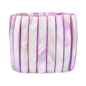 Pulsera Nácar Esmaltada Rectangular Lila 44mm