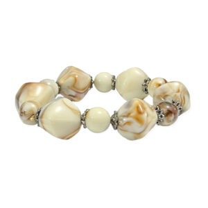 Pulsera Rombo + Esfera Beige Marrón 11-20mm