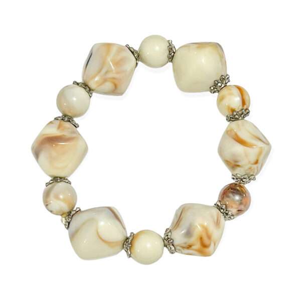 Pulsera Rombo + Esfera Beige Marrón 11-20mm - Image 2