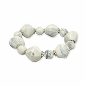 Pulsera Rombo + Esfera Gris Blanco 11-20 mm