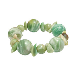 Pulsera Esfera + Formas Variadas Verde Menta 11-19mm