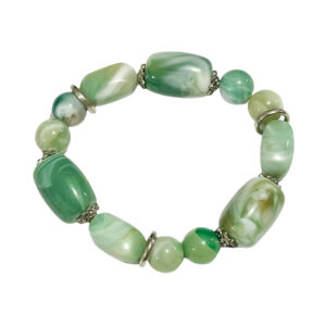 Pulsera Cilindro + Esfera Verde Menta 11-15mm