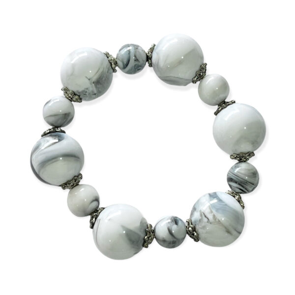 Pulsera Esfera Gris Blanco 11-29mm - Image 2