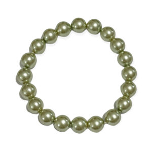 Pulsera Perla Shell Verde Limón Perlado Esfera 10mm