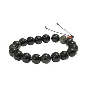 Pulsera Ágata Bandeada Negro Esfera 10mm