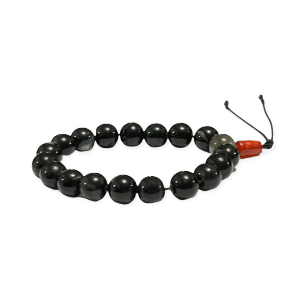 Pulsera Ágata Bandeada Negro Esfera 10mm - Image 2