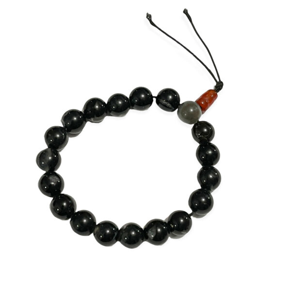 Pulsera Ágata Bandeada Negro Esfera 10mm - Image 3