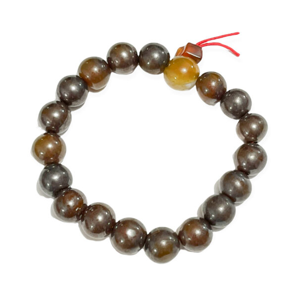 Pulsera Ágata Ambar Oscuro Esfera 11mm - Image 3