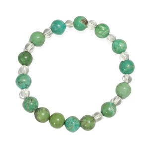 Pulsera Turquesa + Cuarzo Cristal Esfera 10mm