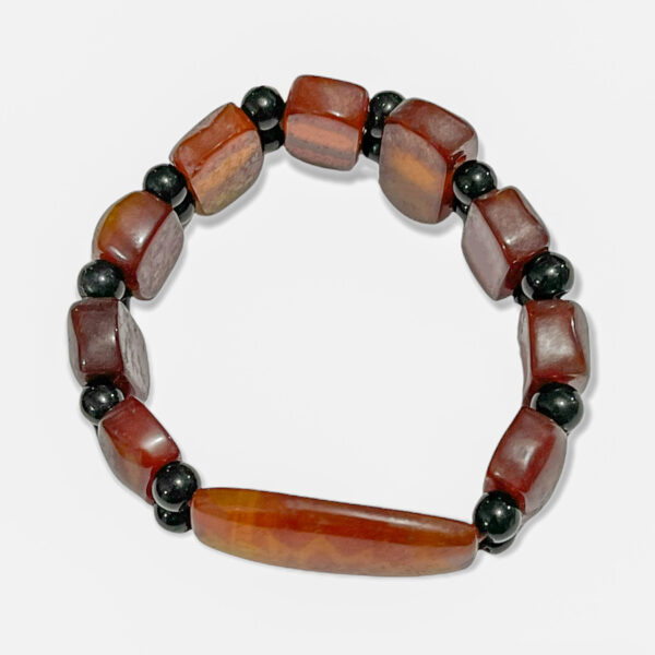 Pulsera Ágata Ambar + Ónix Negro 16mm - Image 2