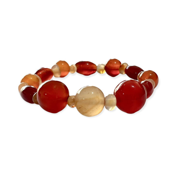 Pulsera de Ágata Cornalina Formas Variadas 8-14mm