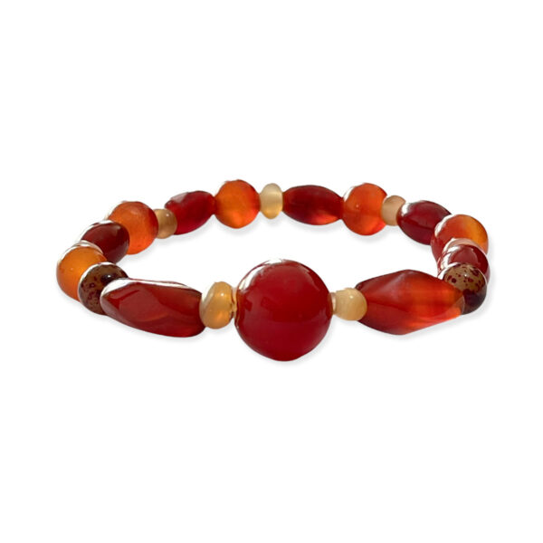 Pulsera de Ágata Cornalina Formas Variadas 8-15mm