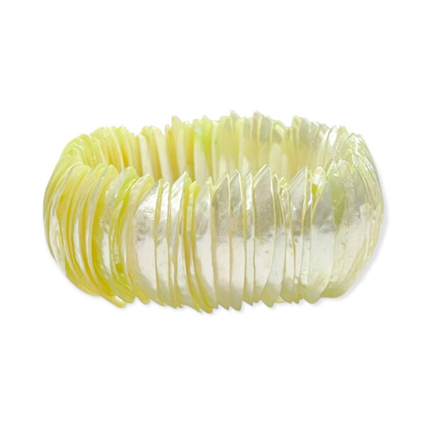 Pulsera Concha de Nácar Verde Limón Pálido 24-26mm