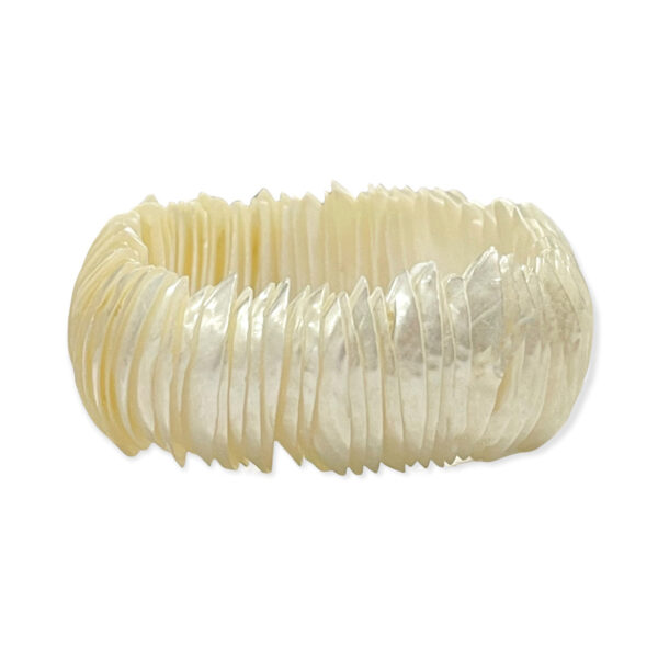 Pulsera Concha de Nácar Blanco Marfil 18-20mm