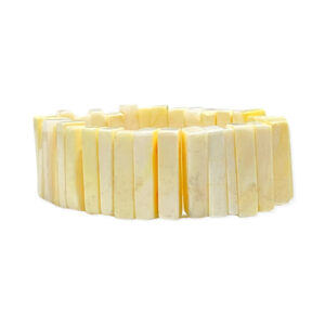 Pulsera Piedra Natural Rectangular Amarillo Pálido 22-24mm