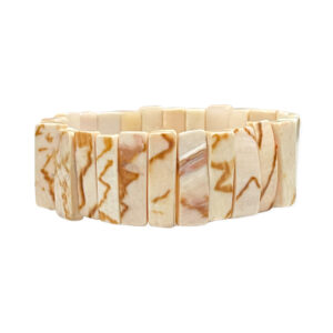 Pulsera Piedra Natural Rectangular Beige Marrón 22-24mm