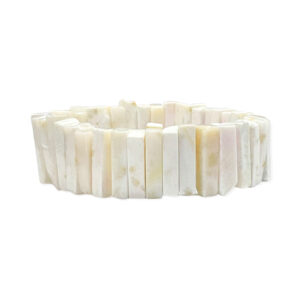 Pulsera Piedra Natural Rectangular Blanco Beige 20-22mm