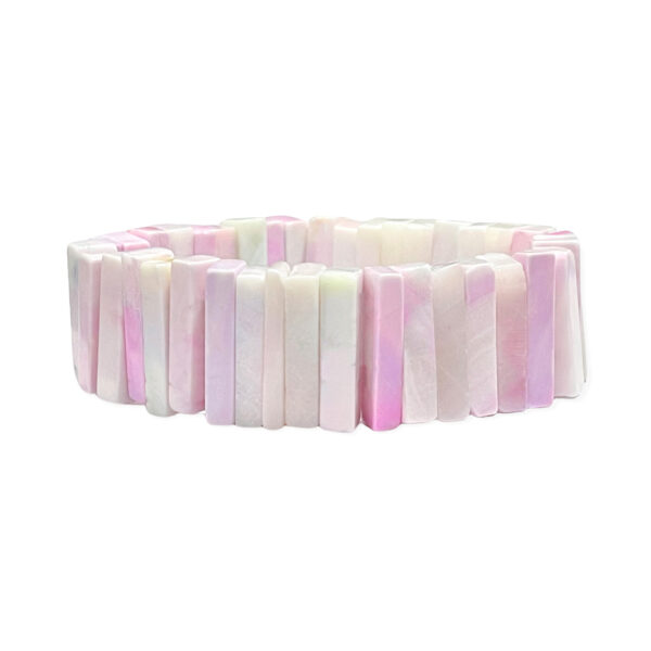 Pulsera Piedra Natural Rectangular Rosa Multicolor 22-24mm