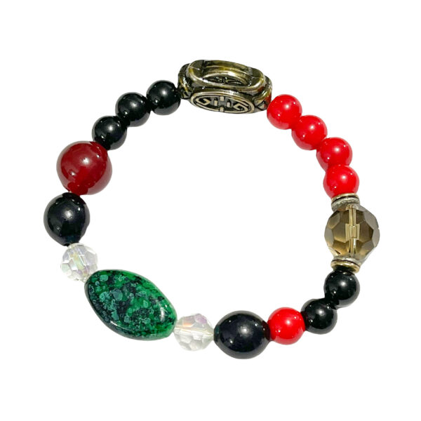 Pulsera Piedras Semipreciosas Rojo & Negro 8-12mm - Image 2