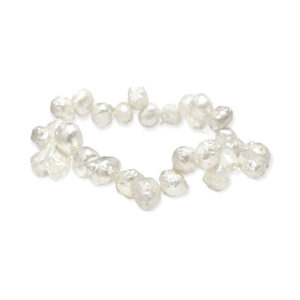 Pulsera Perla Barroca Granulada Zig-Zag 9-12mm