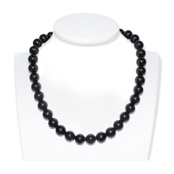 Collar Ónix Redondo Negro 12mm