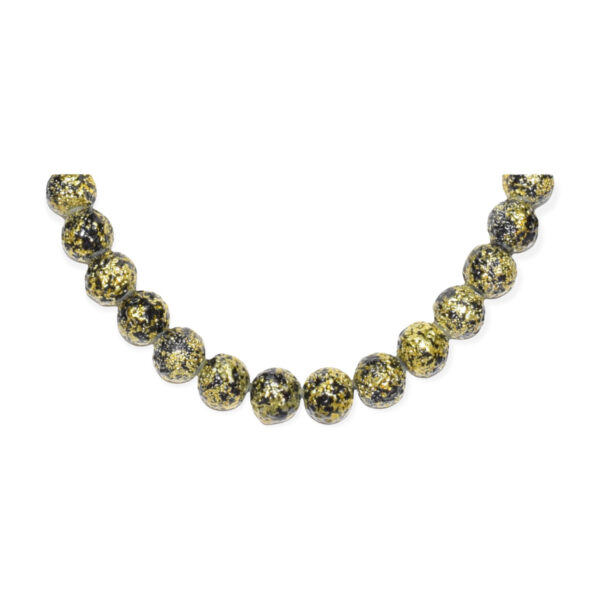 Collar Perla Shell Redondo Amarillo Negro 14mm - Image 2