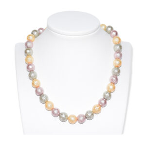 Collar Perla Shell Redondo Multicolor Pastel 12mm