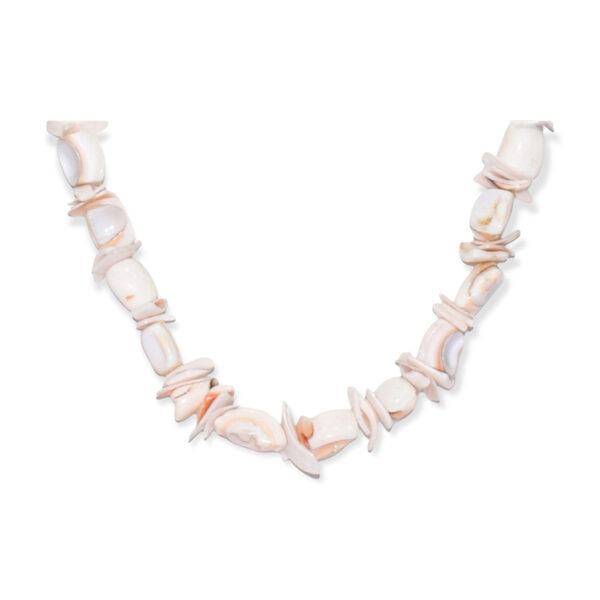 Collar Concha de Caracol Fragmentos Blanco Rosa 10-12mm - Image 2