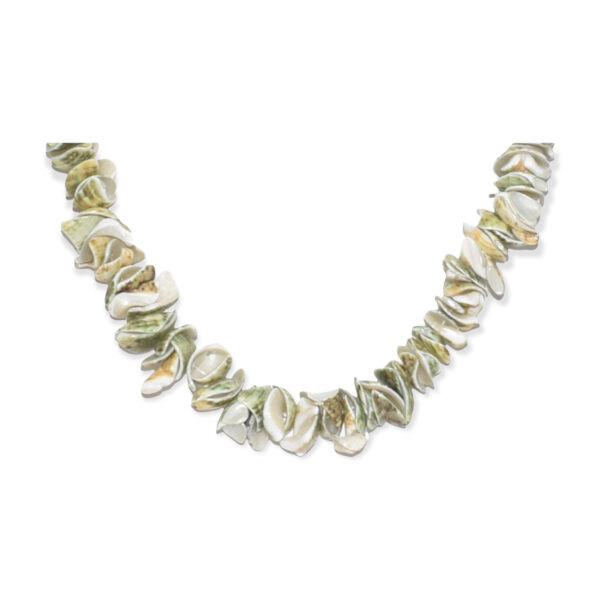Collar Concha de Caracol Fragmentos Verde Amarillo 12-14mm - Image 2