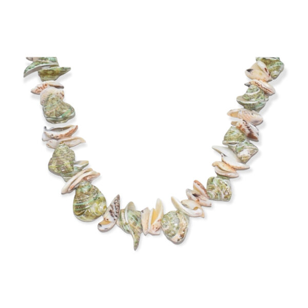 Collar Concha de Caracol + Fragmentos Verde Blanco 13-15mm - Image 2