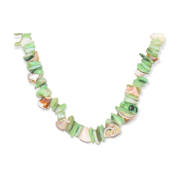 Collar Concha de Caracol + Fragmentos Verde Manzana 12-14mm - Image 2