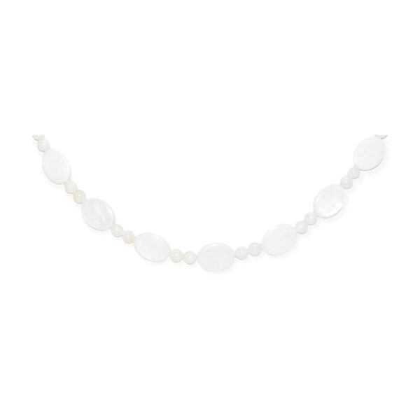 Collar Nácar Óvalo + Esfera Blanco Marfil 9mm - Image 2