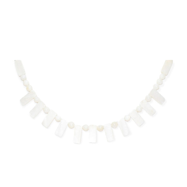 Collar Nácar Rectángulo + Esfera Blanco Marfil 14mm - Image 2
