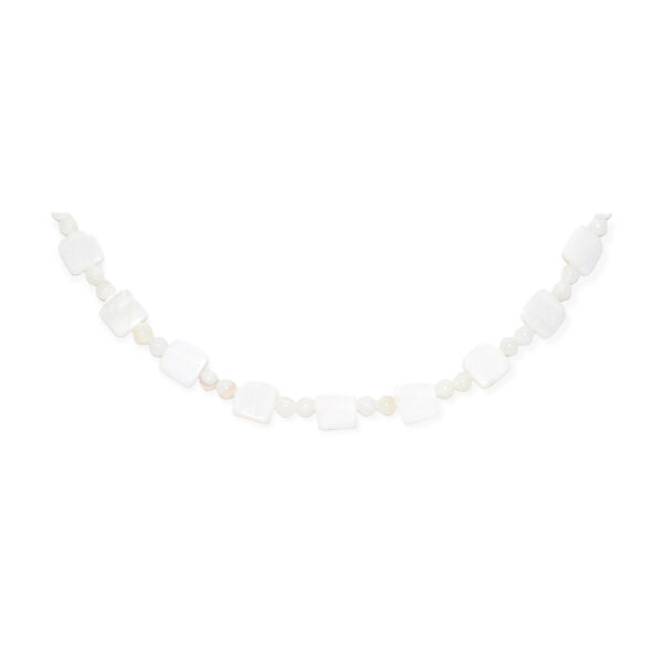Collar Nácar Cuadrado + Esfera Blanco Marfil 9mm - Image 2