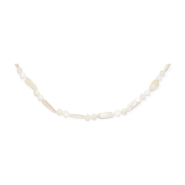 Collar Nácar Rectángulo Irregular + Esfera Blanco Marfil 5mm - Image 2