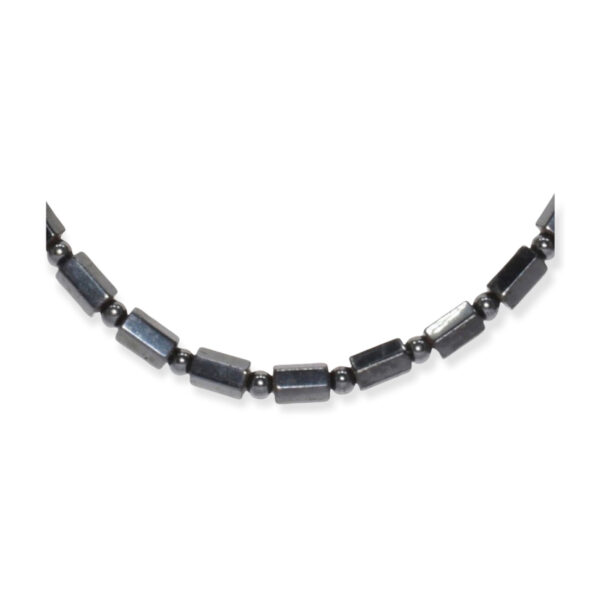 Collar Hematita Cilindro Hexagonal + Esfera 6mm - Image 2