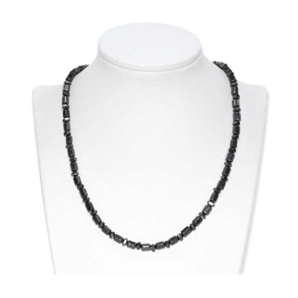 Collar Hematita Cilindro + Disco Hexagonal 5mm