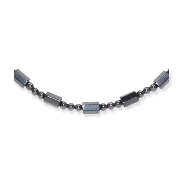 Collar Hematita Cilindro Hexagonal + Esfera 5mm - Image 2