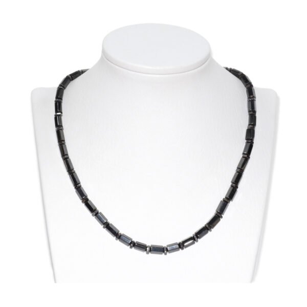 Collar Hematita Cilindro + Disco Hexagonal 6mm