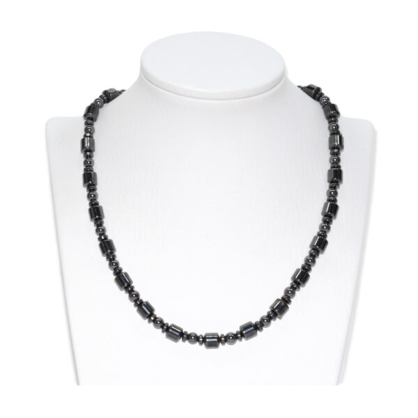 Collar Hematita Cilindro + Esfera + Disco 8mm