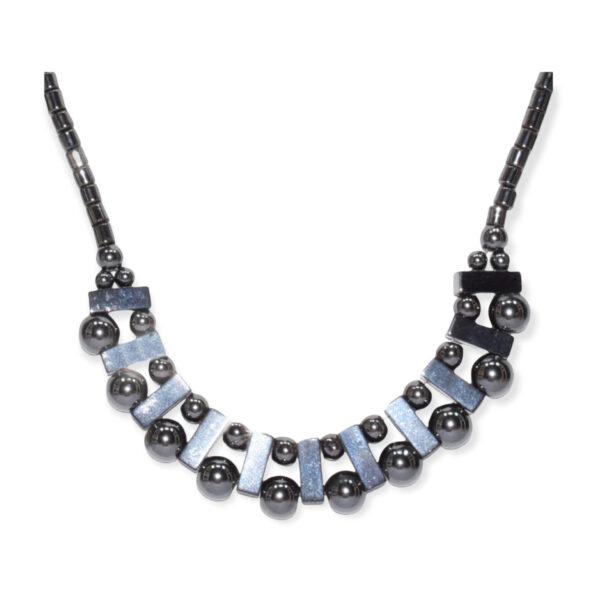 Collar Hematita con Colgante Esfera + Rectángulo - Image 2