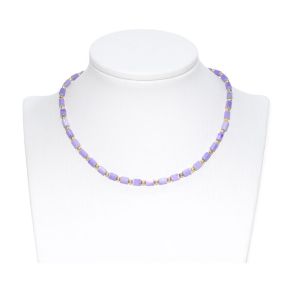 Collar Elástico Cilindro + Esfera Violeta 4mm