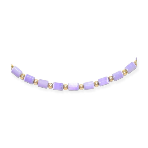 Collar Elástico Cilindro + Esfera Violeta 4mm - Image 2