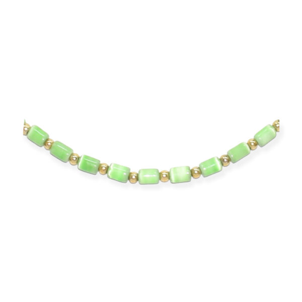 Collar Elástico Cilindro + Esfera Verde 4mm - Image 2