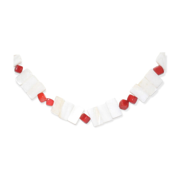 Collar Coral Nácar + Cubo Rectángulo 13mm - Image 2